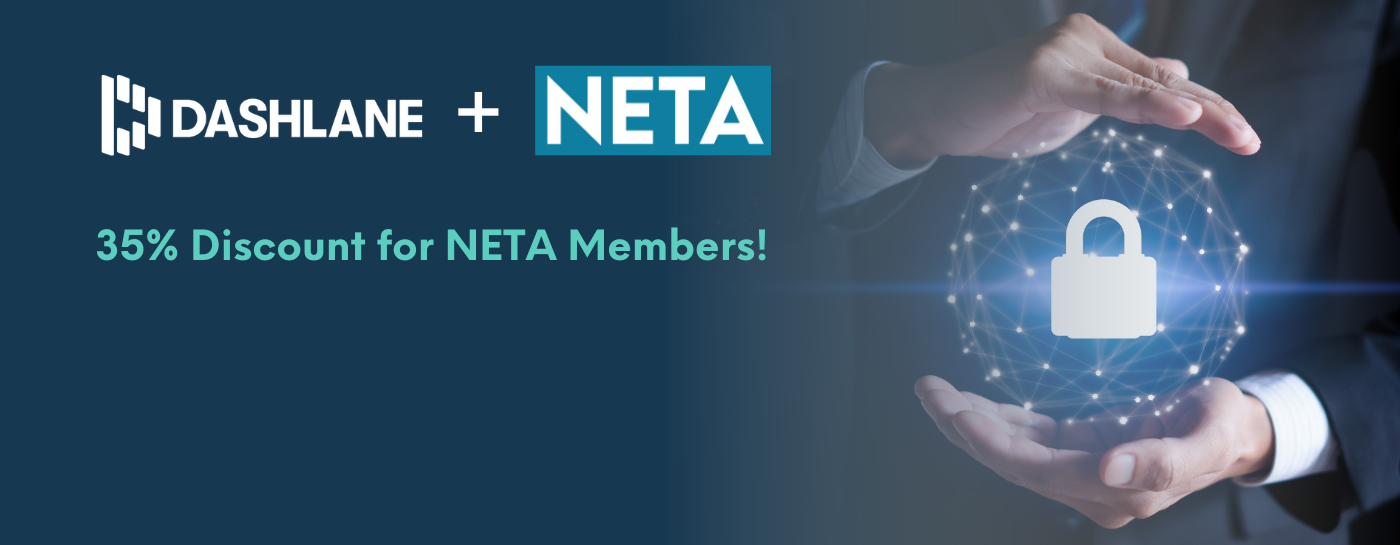 Dashlane logo; NETA logo; 35% Discount for NETA Members