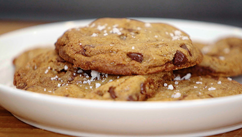 photo of chocolate chip cookies on a plate