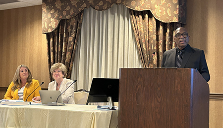 NETA Consultants Milton Clipper and Linda O'Bryon with Carla McCabe, WVIA Public Media president & CEO at the 2024 NETA Conference